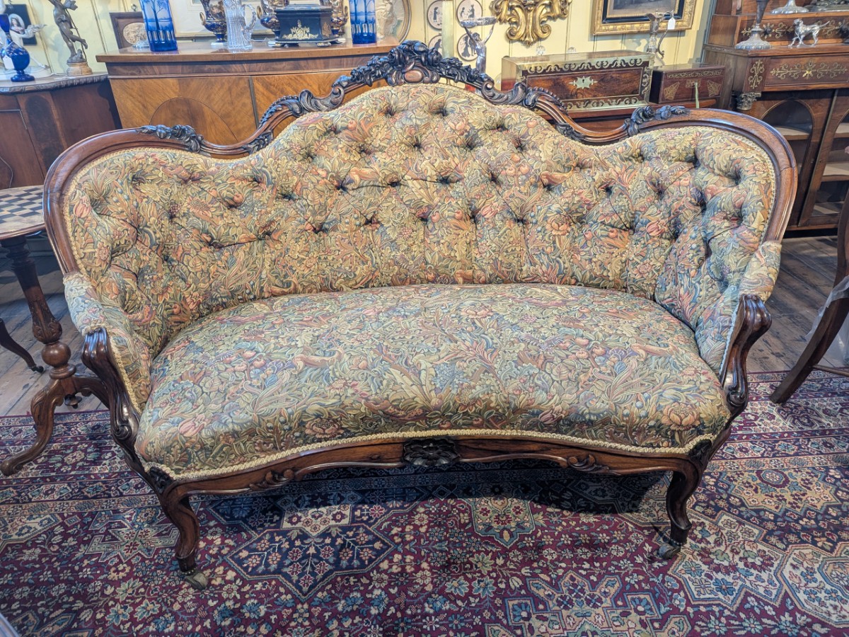 Early Victorian Rosewood Settee